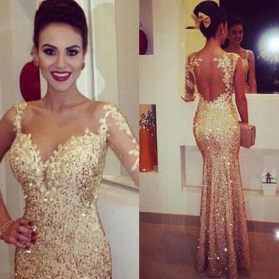 2016 Sexy One Shoulder Golden Sequins Mermaid Long Prom Dresses Formal Evening Party Dress Ball Gown Custom Plus Size