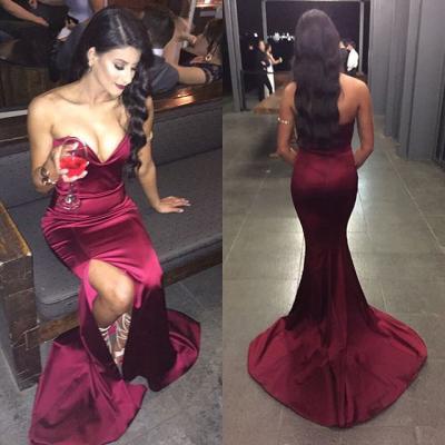 Prom Dress,Prom Dresses,Mermaid Prom Dresses,Mermaid Formal Gowns, High Slit Prom Dresses Long,Burgundy Prom Dress,Sweetheart Party Dresses,Sexy Prom Dresses,Prom Dresses 2016,Mermaid Burgundy Party Dresses,Sexy Party Dresses,Mermaid Formal Gowns Backless