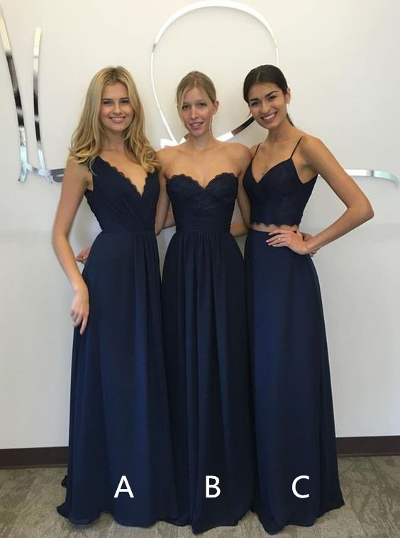 navy mismatched bridesmaid dresses