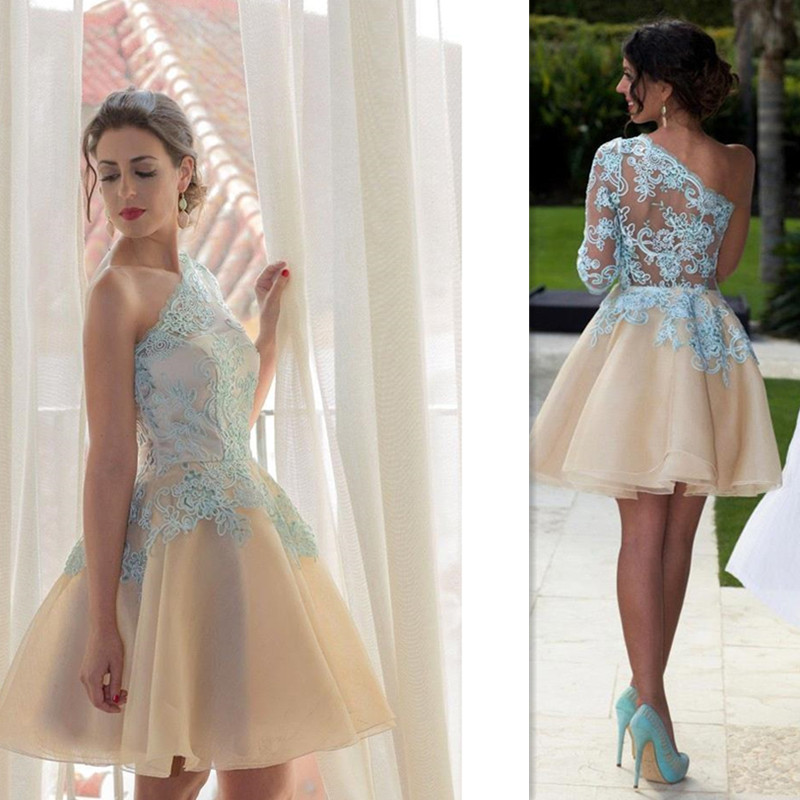 one sleeve homecoming dresses