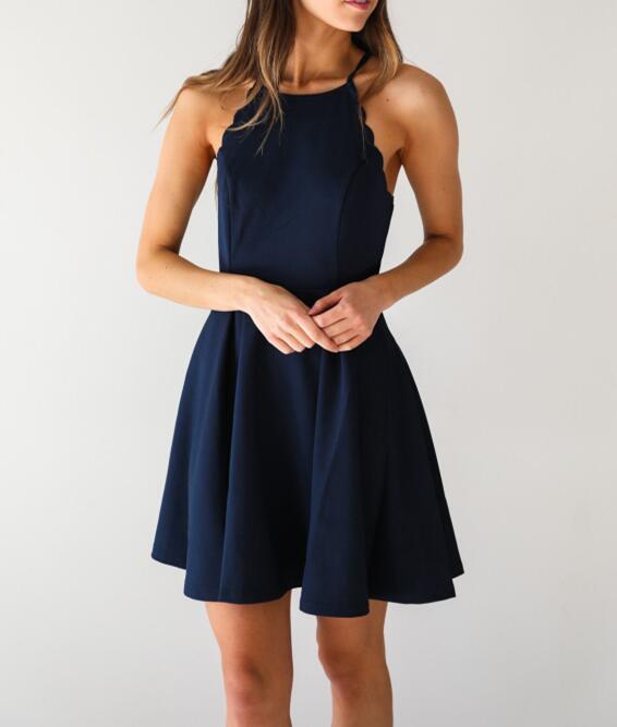 navy short formal dress