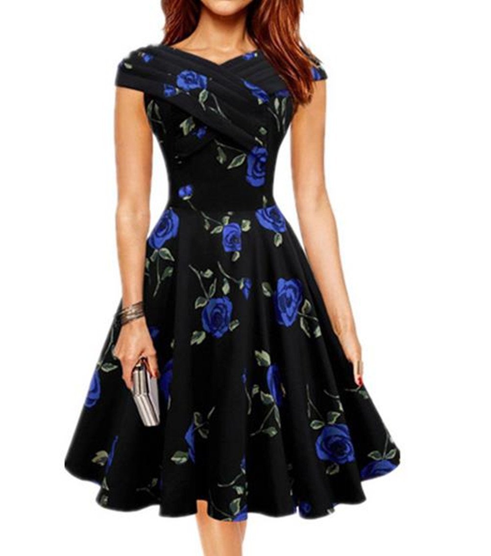Images of 1950s swing dress and evening hat Images of 1950s swing dress and evening hat