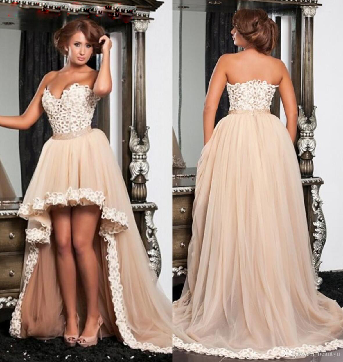 2016 New Champagne Prom Dresses High ...