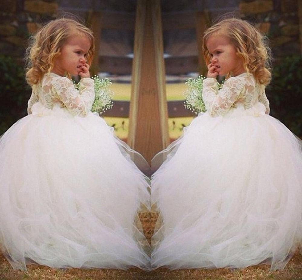 lace long sleeve flower girl dresses