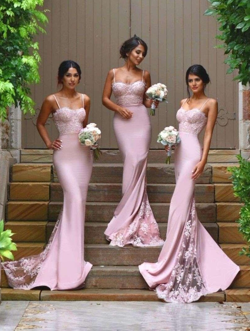 fitted mermaid bridesmaid dresses