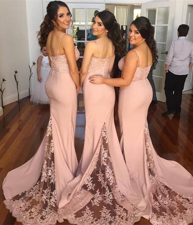 plus size blush pink bridesmaid dresses