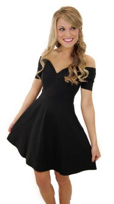 flowy black dress short