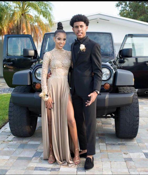 prom suits that match a champagne dress