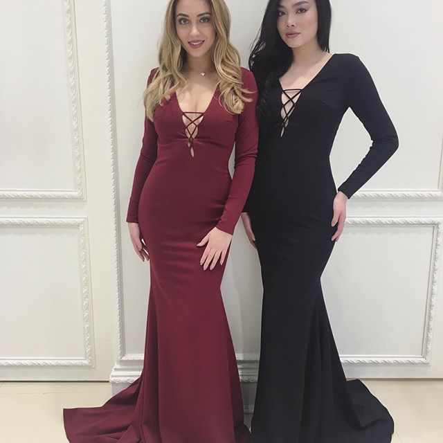 simple long sleeve prom dresses