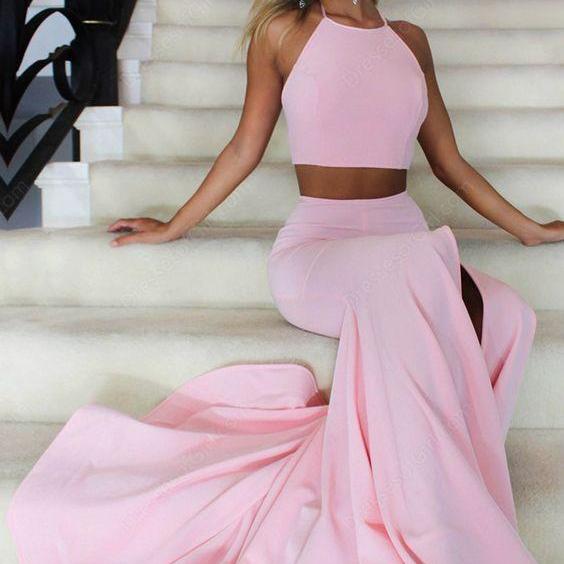 Pink Two Pieces Long Merma..