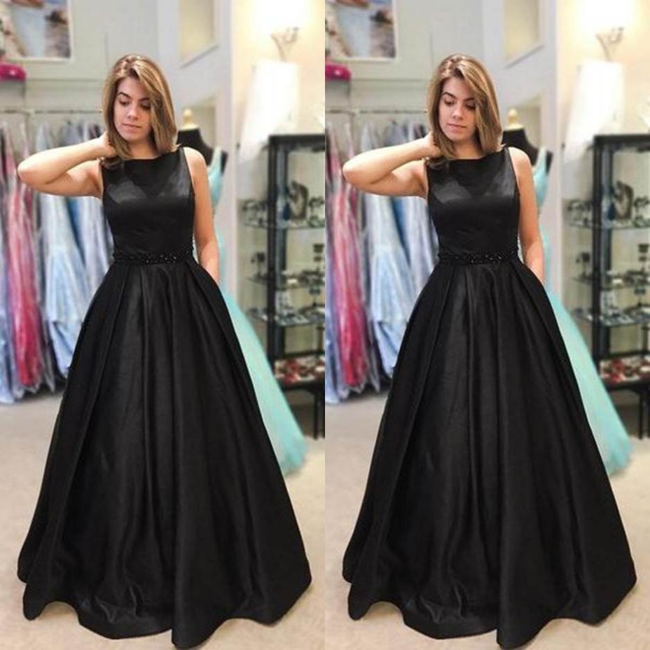 Black Taffeta Prom Dresses 2017 Long Sexy Party Dress A-line Formal ...
