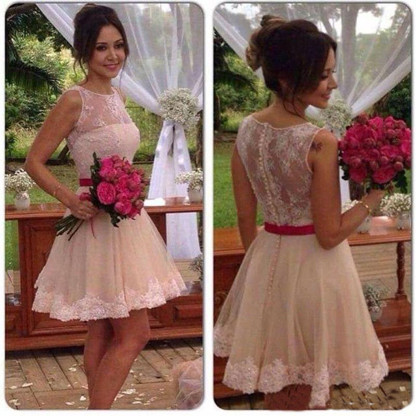 2017 Homecoming Dress,short Prom Dress,a-line Jewel See Through Back ...